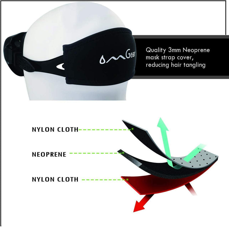 [AUSTRALIA] - OMGear Swim Goggles with Nose Cover Diving Mask Snorkeling Gear Kids Adult Snorkel Mask for Scuba Free Diving Spearfishing Neoprene Strap Cover Impact Resistance Aqua 