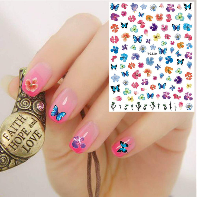 Konsait 960pcs Butterfly Nail Art Stickers, 3D Self-Adhesive Nail Decals Mixed Colourful Butterflies Manicure Decoration Decals for Women Girls Kids DIY Nail Salon Tea/Spa Party Favor Gift Bag Filler Style 2 - BeesActive Australia