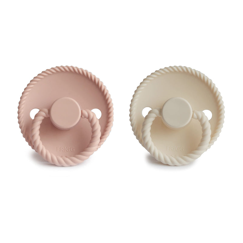 Frigg Rope SilkySoft Silicone Baby Pacifier | Made in Denmark | BPA-Free (Blush/Cream, 6-18 Months) Blush/Cream - BeesActive Australia