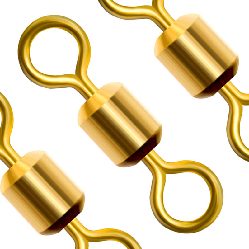 Hunter's Tail Snap Fishing Stainless Steel Ball Bearing Rolling Swivel Barrel - 50-Pack, Gold - BeesActive Australia
