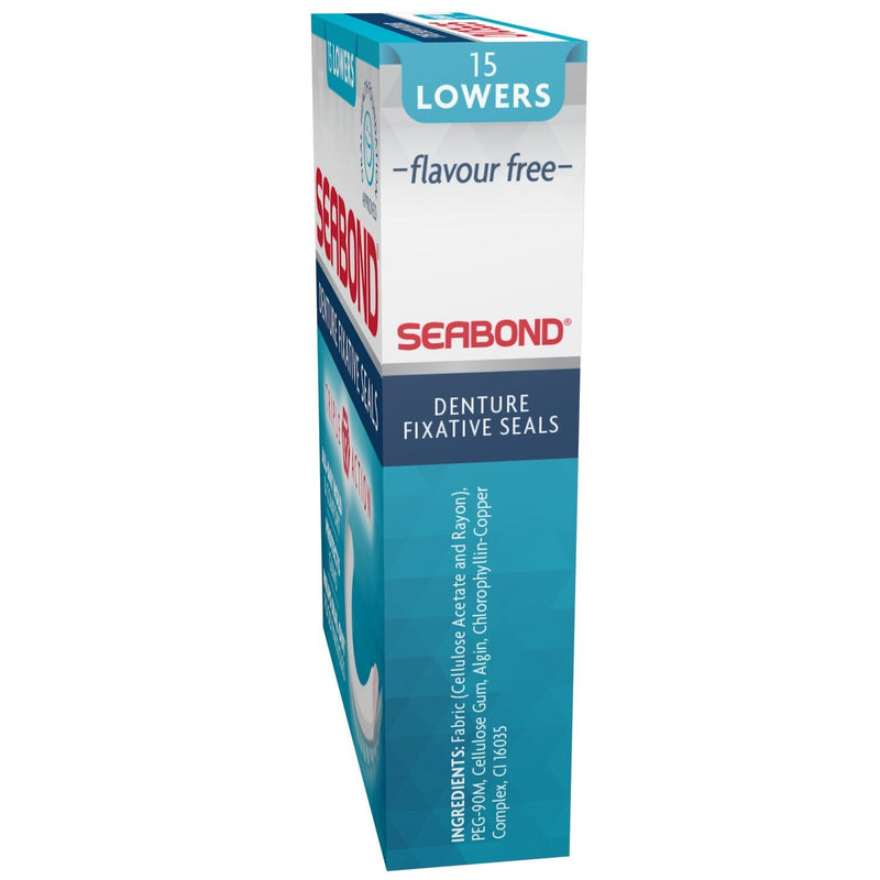 Seabond Denture Fixative Seals - Original - 15 Lowers - Pack of 6 6 Count (Pack of 1) - BeesActive Australia