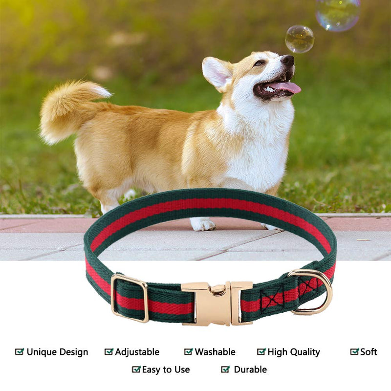 NISIYE Premium Dog Collar, Soft Comfortable Dog Collars in Luxury Style, Durable Adjustable Dog Collar with Metal Buckle Safety for Small Medium Large Dogs M (Neck Girth:11.8"-17.7", Width:3/4") - BeesActive Australia
