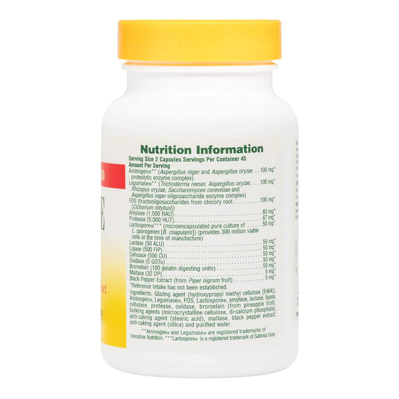 NaturesPlus ActiZyme - Digestive Enzymes Supplement with Probiotics, Bromelain, Lactase, Legumase - Gluten Free, Vegetarian - 90 Capsules - BeesActive Australia