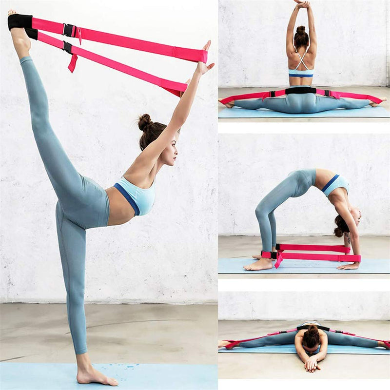 Adjustable Stretch Band ，Kids & Adults Stretching Bands for Cheer Dance, Stretching Leg Strap Great Cheer Dance Gymnastics Trainer Stretching Equipment Taekwondo Training ，Ballet， Yoga，Cheerleading Rose - BeesActive Australia