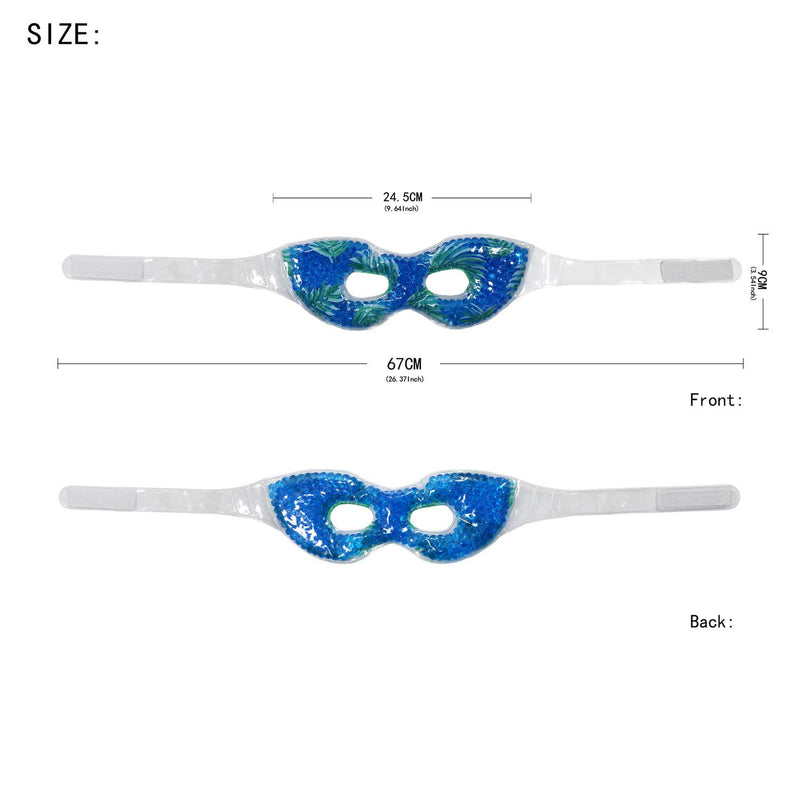 Cooling Eye Mask Reusable Gel Eye Mask for Puffiness, Cold Eye Mask Eye Ice Mask Pack for Dry Eyes,Puffy Eyes, Dark Circles,Headache, Migraine, Stress Relief (Leaves) Leaves - BeesActive Australia