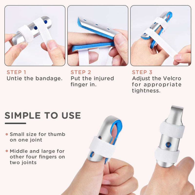 Sopito Finger Splint, 7PCS Finger Support Brace Finger Stabilizer for Broken Fingers Straightening Arthritis Knuckle Immobilization，Blue - BeesActive Australia