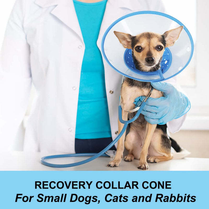 Vivifying Pet Cone, Adjustable Lightweight Elizabethan Collar for Puppies, Small Dogs, Cats, Kittens and Rabbits S(Neck: 5.7-8.0 in) Blue - BeesActive Australia