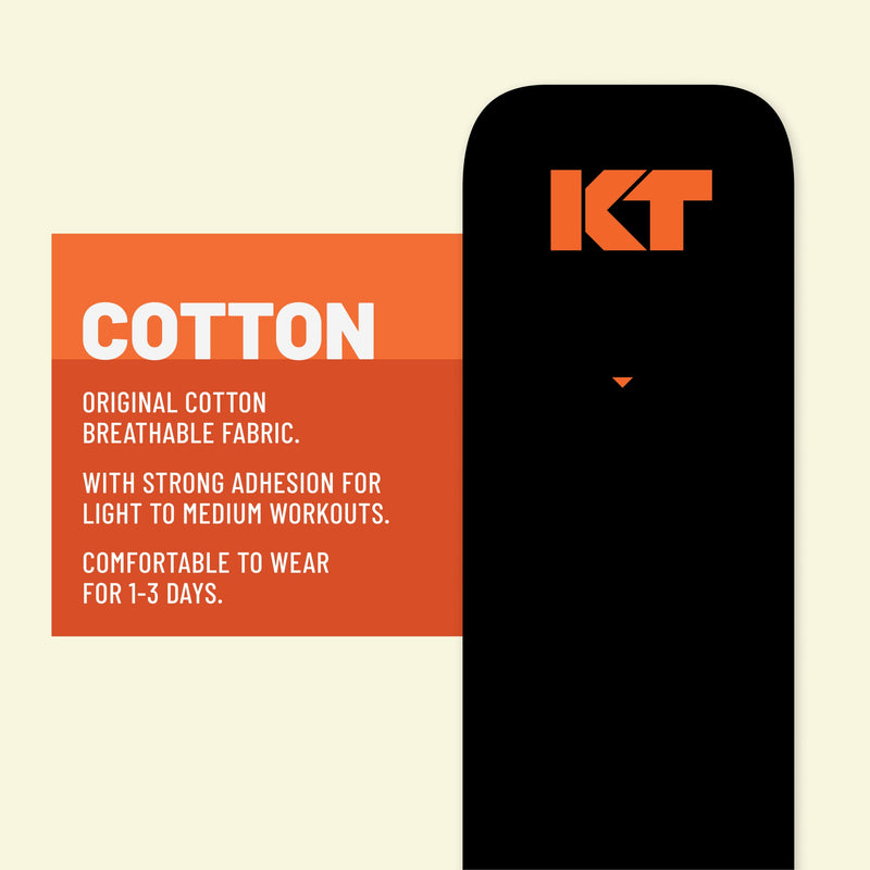 KT Tape, Original Cotton, Elastic Kinesiology Athletic Tape, 20 Count, 10” Precut Strips, Pink, 20 Precut Strips Black - Precut - BeesActive Australia