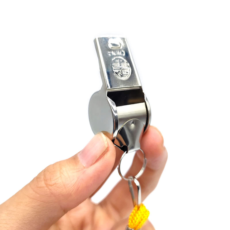 Medsuo 2pcs Stainless Steel Sports Whistles with Lanyard, Loud Crisp Sound Whistle for Sports Lifeguards Survival Emergency Training - BeesActive Australia