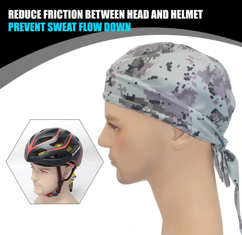 Doo Rags for Men, Head Wraps Dew Rags Bandana Beanie for Cycling Motorcycle 4pcs Camouflage - BeesActive Australia