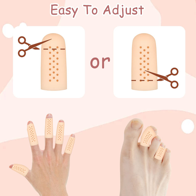 16Pcs Gel Finger Cots with Air Holes, Gel Finger Protectors Finger Covers Protection for Finger Tips, Breathable Finger Covers Finger Caps Gloves Finger Protectors for Wound, Finger Cracking - BeesActive Australia