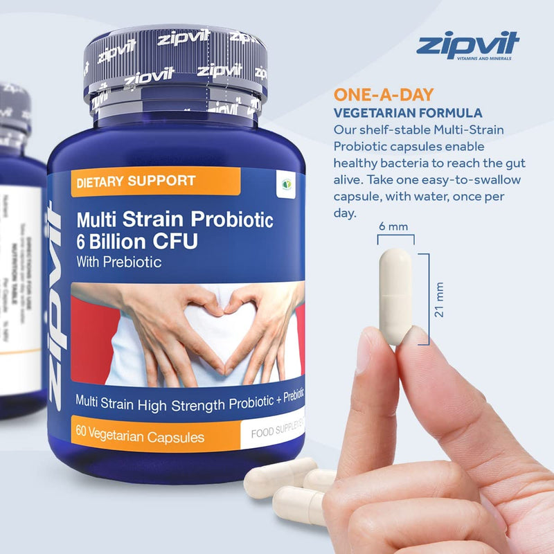 Probiotic 6 Billion Multi-Strain Live Bio Cultures Complex with Prebiotic, 60 Vegetarian Capsules. 100 Billion CFU Source Powder. - BeesActive Australia