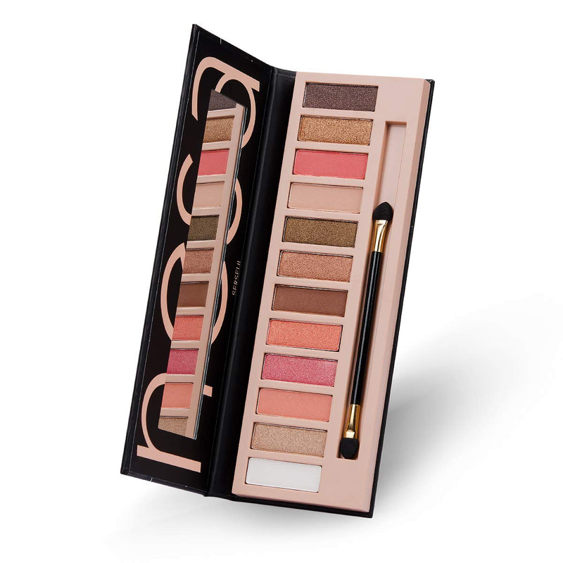 Serseul Eyeshadow Palette 12 Color Highly Pigmented Matte Shimmer Eye Makeup Pallet Creamy Texture Blendable and Long Lasting Cruelty Free Eyeshadow Nude C 4 Matte + 8 Shimmer - BeesActive Australia