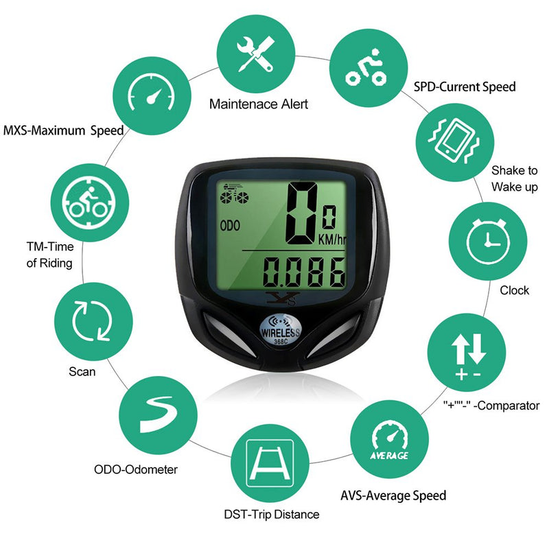 SY Bicycle Speedometer and Odometer Wireless Waterproof Cycle Bike Computer with LCD Display & Multi-Functions by YS - BeesActive Australia