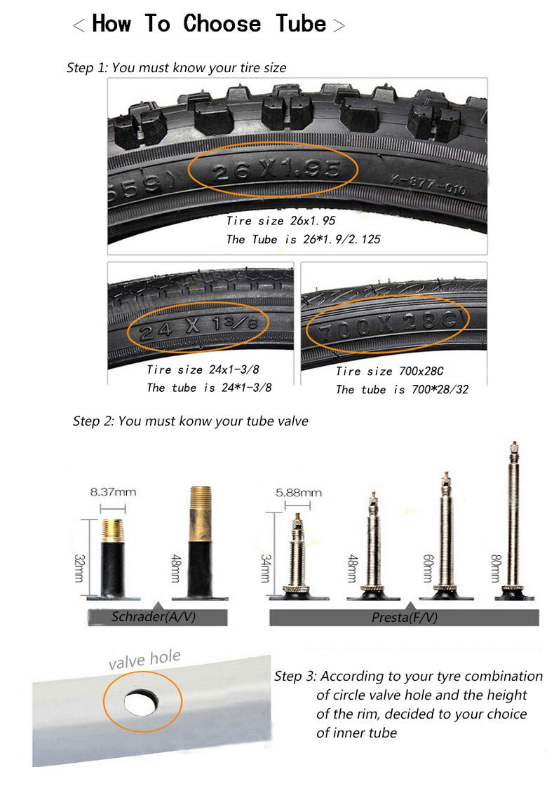 YunSCM 2 Pack 700C x 35 / 43C Road Bike Tubes FV60MM Presta Valve 700C Wheels Road Bicycle Tubes - BeesActive Australia