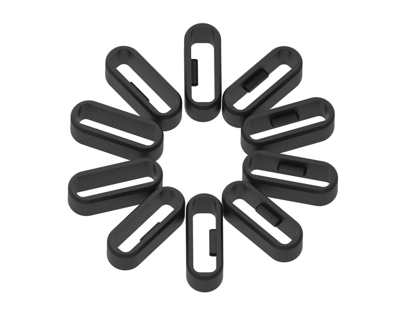 Replacement Fastener Ring for Garmin Vivosport Band Keeper, Silicone Security Loop for Garmin vívosport Smart Activity Tracker (Black-6pcs) - BeesActive Australia