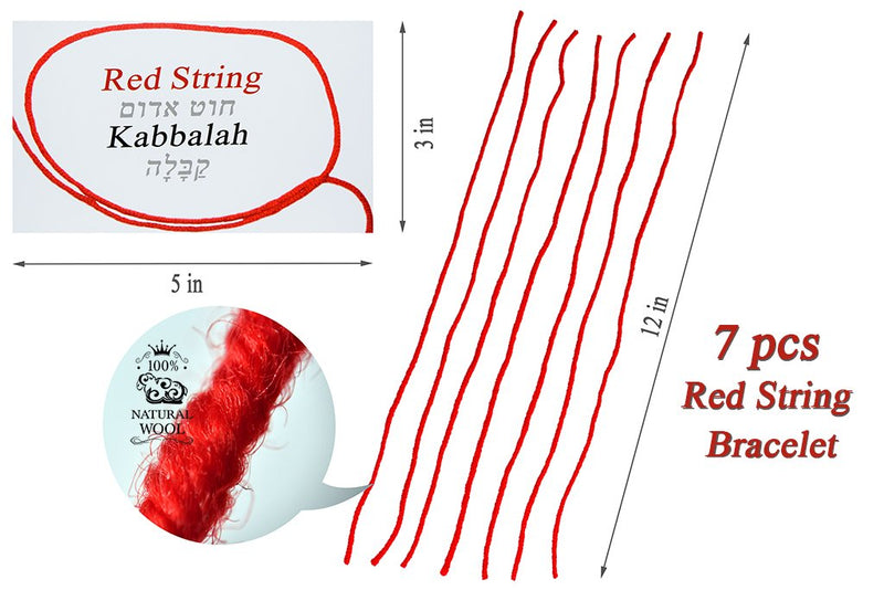 7 pcs Red String Bracelet – Original Kabbalah Against Evil Eye Protection from Rachel’s Tomb in Israel + Ben Porat Prayer + certificate of blessing + wearing instruction - BeesActive Australia