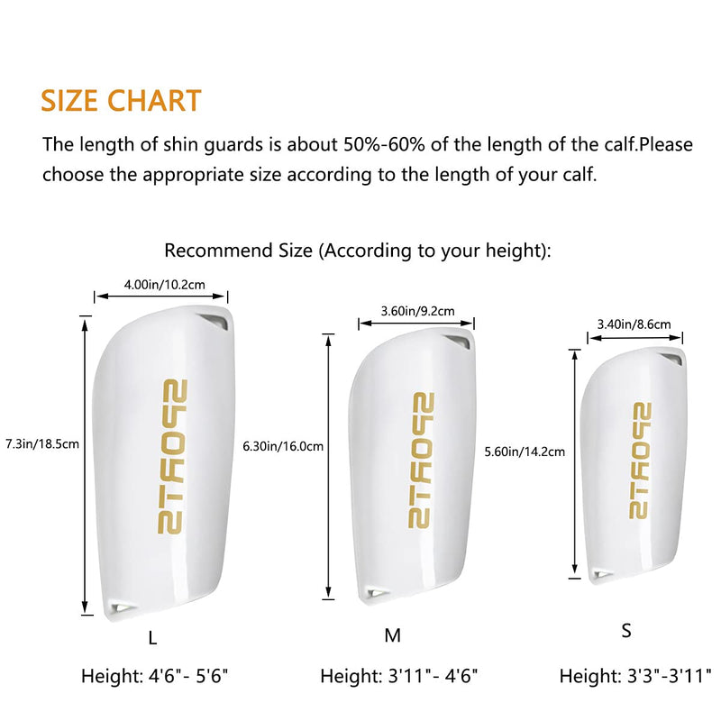 Soccer Shin Guards for Kids Youth, Shin Guard and Shin Guard Sleeves for Boys and Girls for Football Games EVA Cushion Protection Reduce Shocks and Injuries A-White Medium - BeesActive Australia