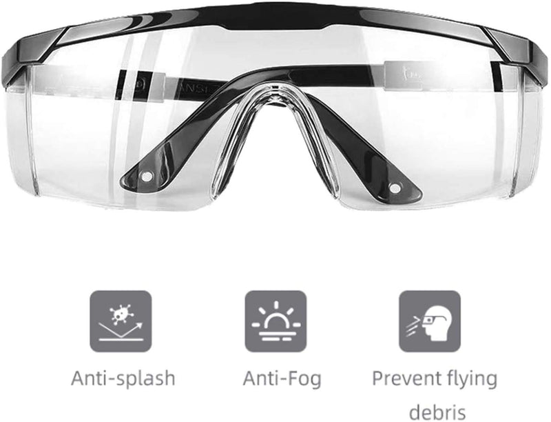 PAERDE Safety Glasses, Anti Fog Safety Goggles,Adjustable Temples Design Protective Eyewear for men & Women Clear Lens Dshm-01 - BeesActive Australia