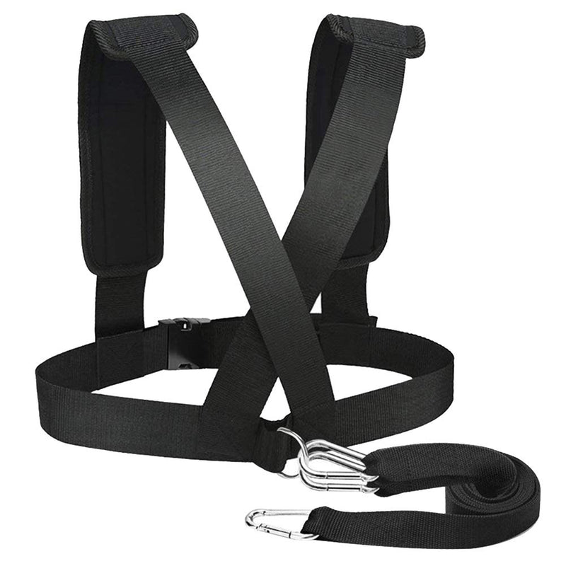 Weight Bearing Shoulder Strap, Resistance Bands Fitness Shoulder Strap Elastic Loop | Adjustable Padded Shoulder Strap, Sled Harness Tire Pulling Harness for Fitness Resistance Training Workout Black - BeesActive Australia