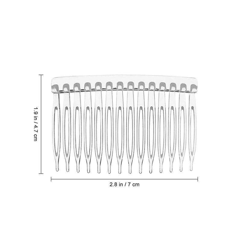 10 Pieces Hair Clip Combs,14 Teeth Hair Clip Combs Bridal Wedding Veil Comb for Women Girls Ladies,Clear - BeesActive Australia