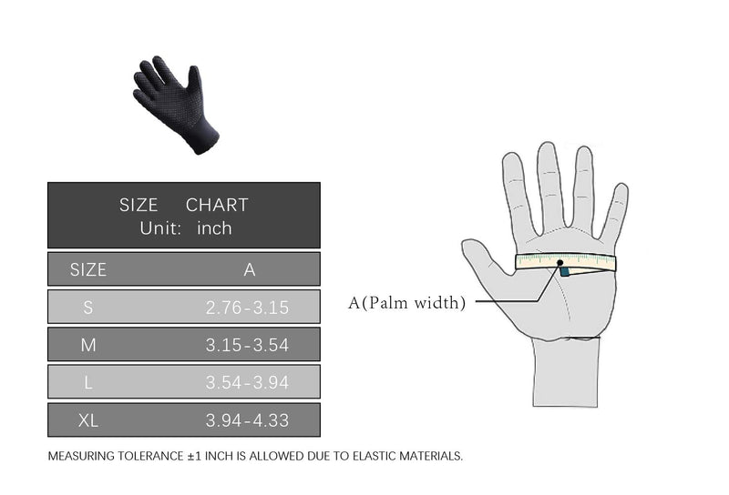 [AUSTRALIA] - pandawoods Diving Gloves 3mm Neoprene Gloves Thermal Anti-Slip Wetsuit Gloves for Men Women Diving Snorkeling Swimming Surfing Sailing Kayaking M—palm width: 3.15-3.54" 