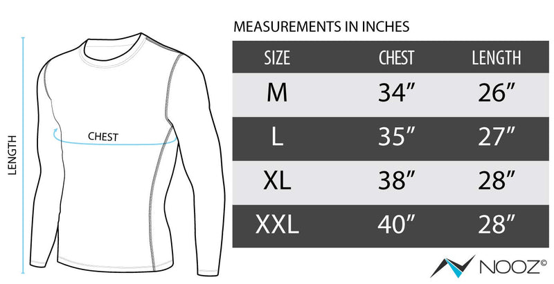Nooz Men's Fleece Lined Cool Dry Compression Baselayer Long Sleeve Shirts Gray Large - BeesActive Australia