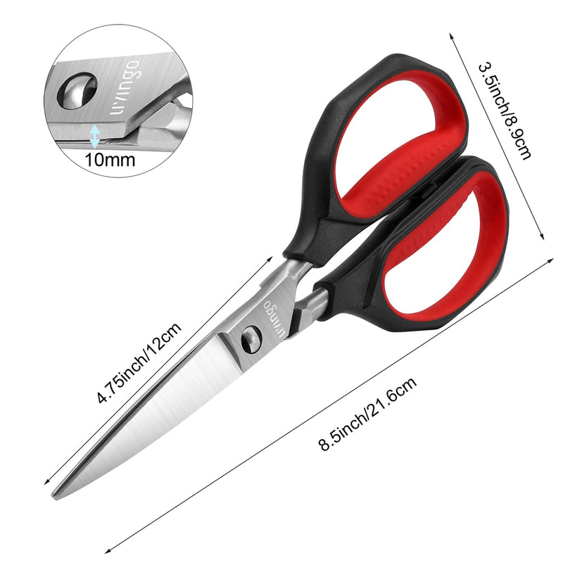 LIVINGO Kitchen Shears Heavy Duty: Cooking Scissors Dishwasher Safe Come Apart Sharp Forged Stainless Steel Blade Utility Food All Purpose for Cutting Poultry Chicken Meat Bones Vegetable, 8.5 inches - BeesActive Australia