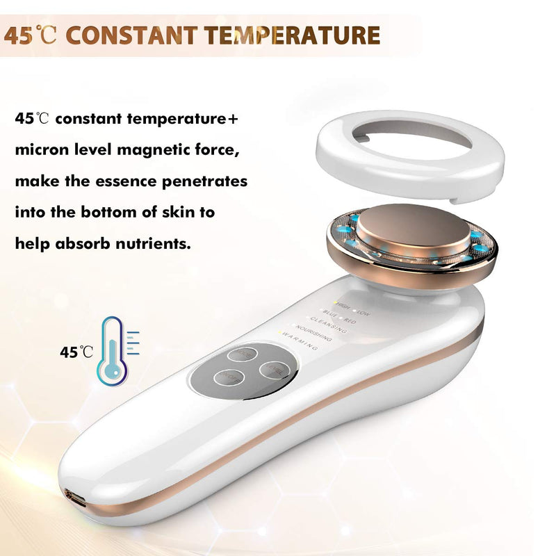 Face Massager, Skin Care Tools 7 in 1 Facial Machine Skin Care for Face Neck (Gold) Gold - BeesActive Australia