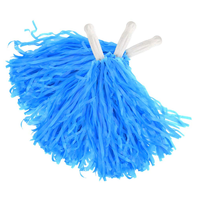 [AUSTRALIA] - baotongle 12 pcs Cheerleading Pom Poms Hand Flowers Cheerleader Pompoms Sports Dance Cheer Plastic Pom Pom for Sports Team Spirit Cheering Ball Dance Fancy Dress Night Party Blue 20Gram 