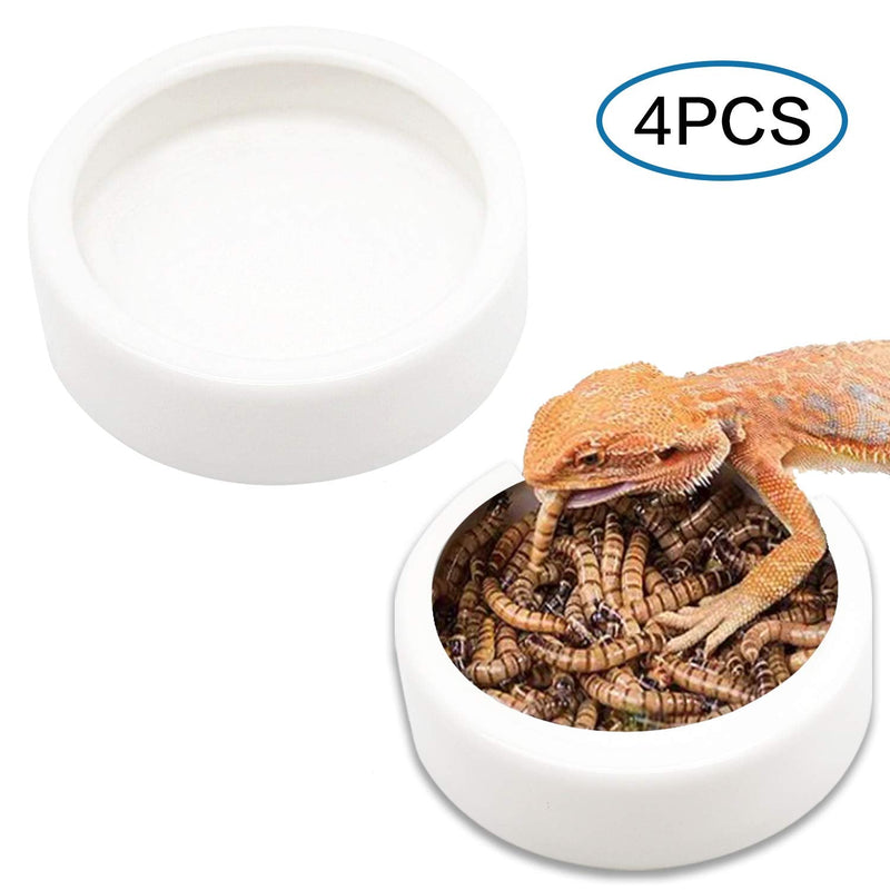 4 Pack Worm Dish Reptile Food Bowl, Ceramics Made, Lizard, Gecko Food Dish(2.7inch) 2.7inch - BeesActive Australia