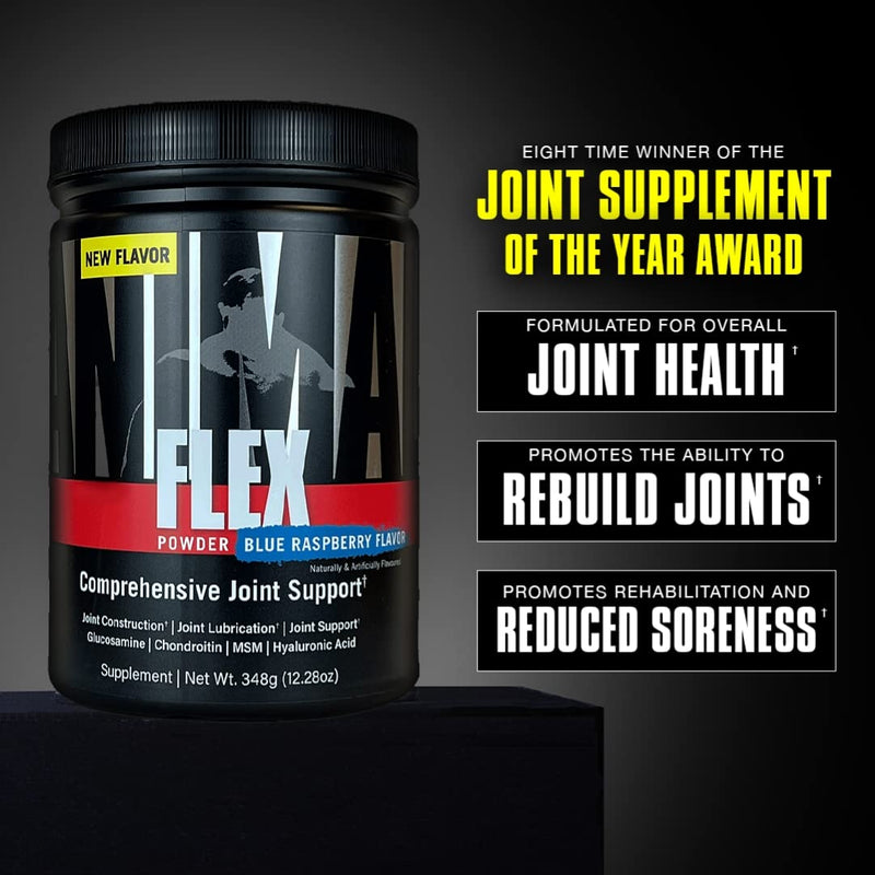 Animal Flex Powder � All-In-One Complete Joint Support Supplement�Contains Collagen, Turmeric Root, Curcumin, Glucosamine & Chondroitin � Helps Repair & Restore Joints � Blue Raspb. Flavour, 30 Scoops Blue Raspberry Flavour - BeesActive Australia