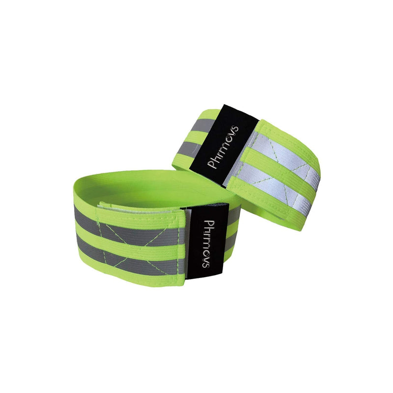 Phrmovs Reflective Band for Wrist, Arm, Ankle, Leg. High Visibility Reflective Running Gear for Men and Women for Night Running Cycling Walking Bicycle. Safety Reflector Tape Straps (4 PCS) yellow 4Bands - BeesActive Australia
