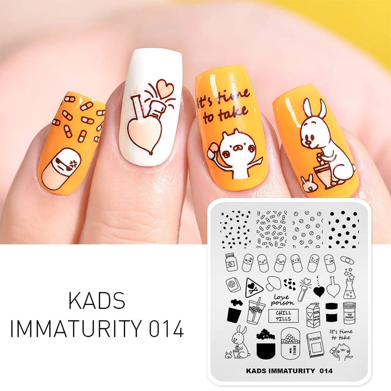 KADS Stamping Plates Manicure Template Nail Art Image Stamp Cute Rabbit Nail Design Tools (IM014) IM014 - BeesActive Australia