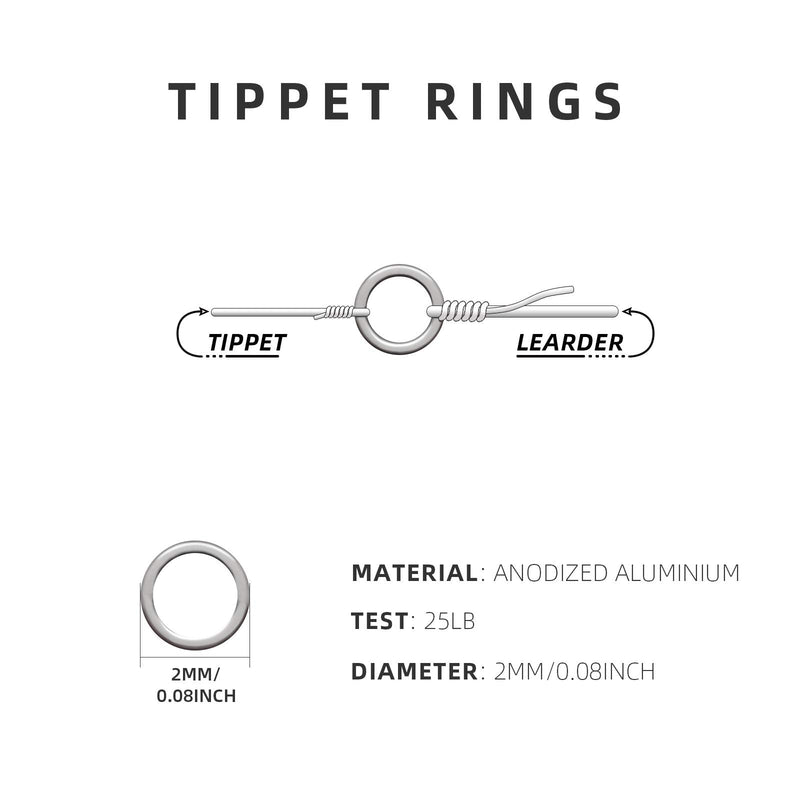 SF Lightweight Tippet Rings Fly Fishing Trout Fishing Line Tippet Leaders Connectors 2mm 25LB 2.5mm 40LB Nickel-2.5mm(10pack) 2.5mm 40LB 10/Pack - BeesActive Australia