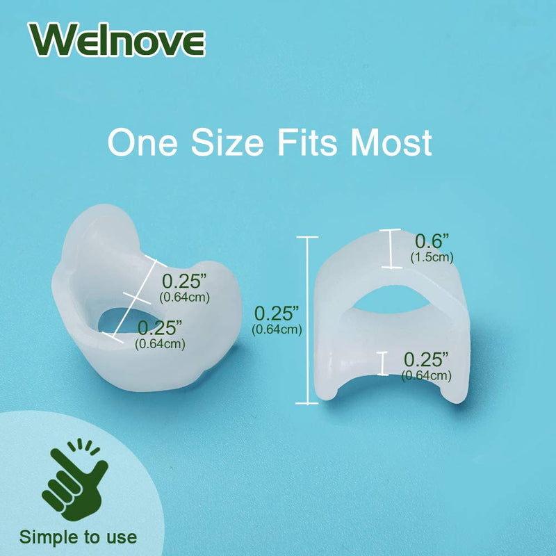 Welnove Gel Toe Separator, Pinky Toe Spacers, Little Toe Cushions for Preventing Rubbing & Relieve Pressure (Pack of 12) White - BeesActive Australia
