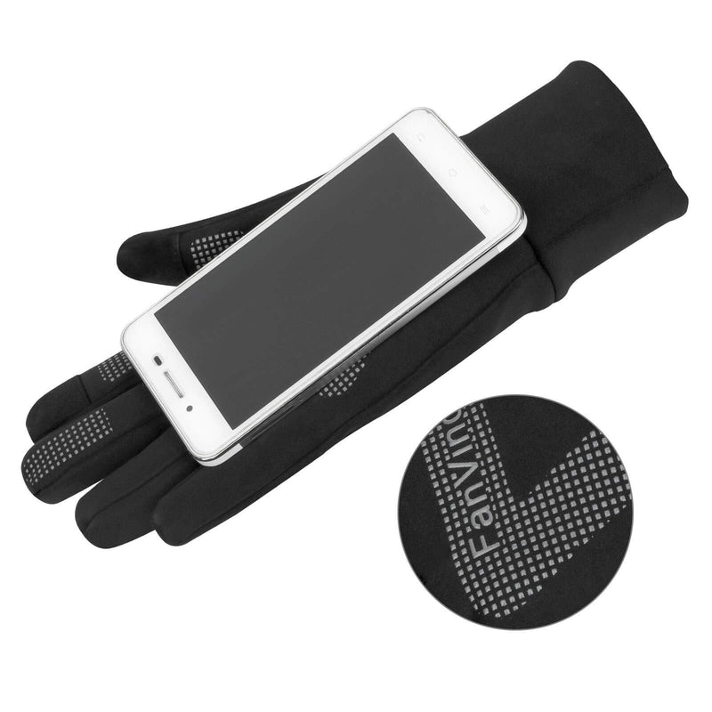 [AUSTRALIA] - Winter Gloves Touch Screen Water Resistant Thermal Glove for Running Cycling Driving Phone Texting Outdoor Hiking Windproof Warm Gifts for Men and Women Black Large (Men) -- X-Large (Women) 