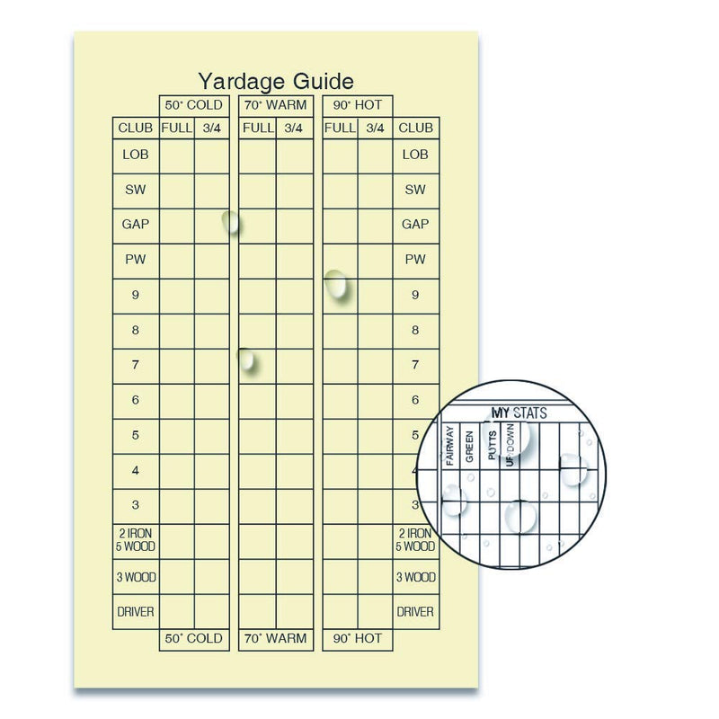 Golf Scorecard and Statistics Notebook Weatherproof (2 Pack) Golf Stats, Fits Golf Covers - BeesActive Australia