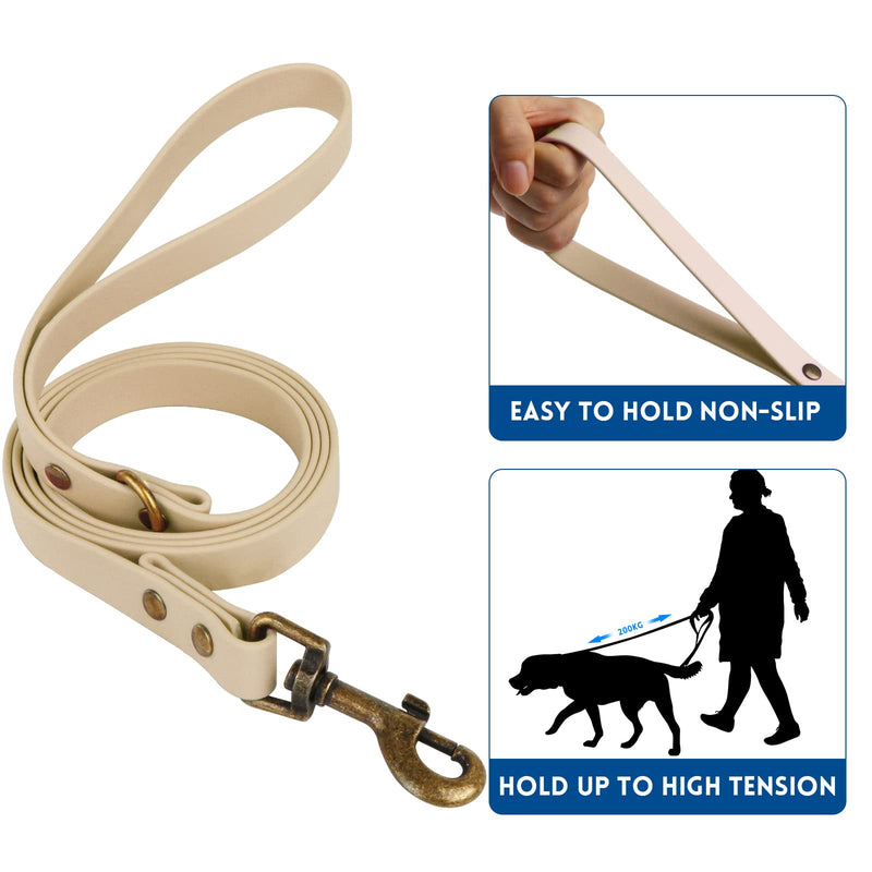 Wisedog Dog Collar and Leash Set Combo: Adjustable Pet Collars with Dog Leashes for Small Medium Large Dogs,Includes 1 Bonus of Poop Bag Holder M(Collar:12"-18";Leash:5 ft) Sand Color - BeesActive Australia