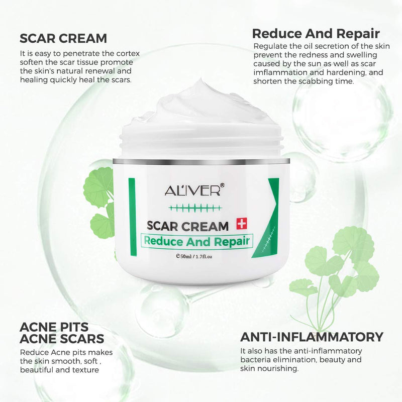 Scar Removal Cream 50G Scar Cream for Old New Scars Stretch Mark Removal Acne Spots and Burns Repair, Face Skin Repair Cream for Men & Women - BeesActive Australia