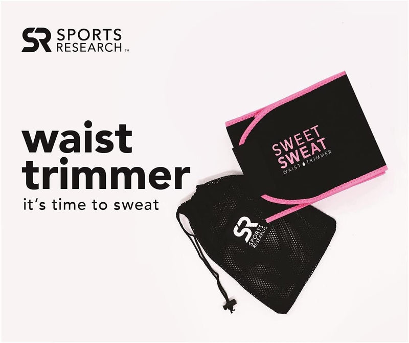 Sweet Sweat Waist Trimmer, by Sports Research - Waist Trainer for Women & Men - Sweat Band Belt - Faja para Hacer Ejercicios Medium Pink - BeesActive Australia
