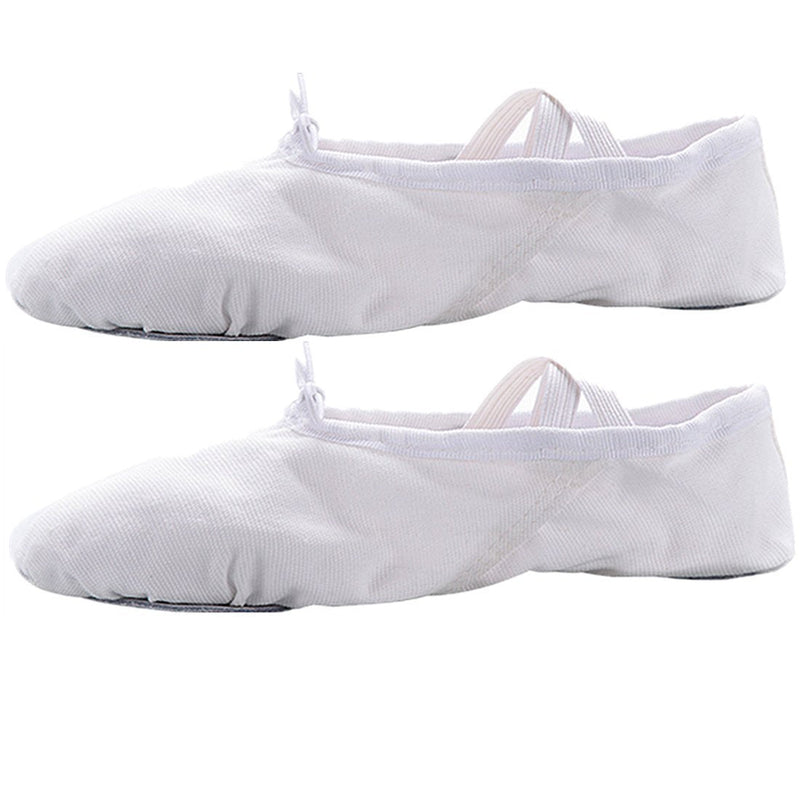 Nexete Men Ballet Dance Yoga Gymnastics Split-Sole Canvas Adult Shoes Slipper 6.5 White - BeesActive Australia