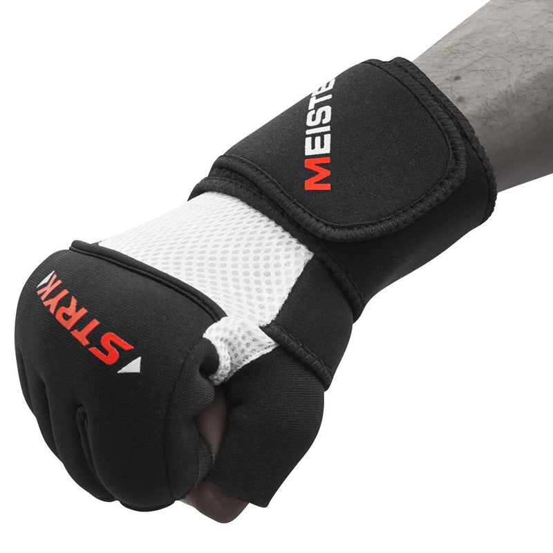 [AUSTRALIA] - Meister Inner STRYK Gloves w/EliteGel for Boxing & MMA - Replace Hand Wraps or Striking Training Black Medium / Large 