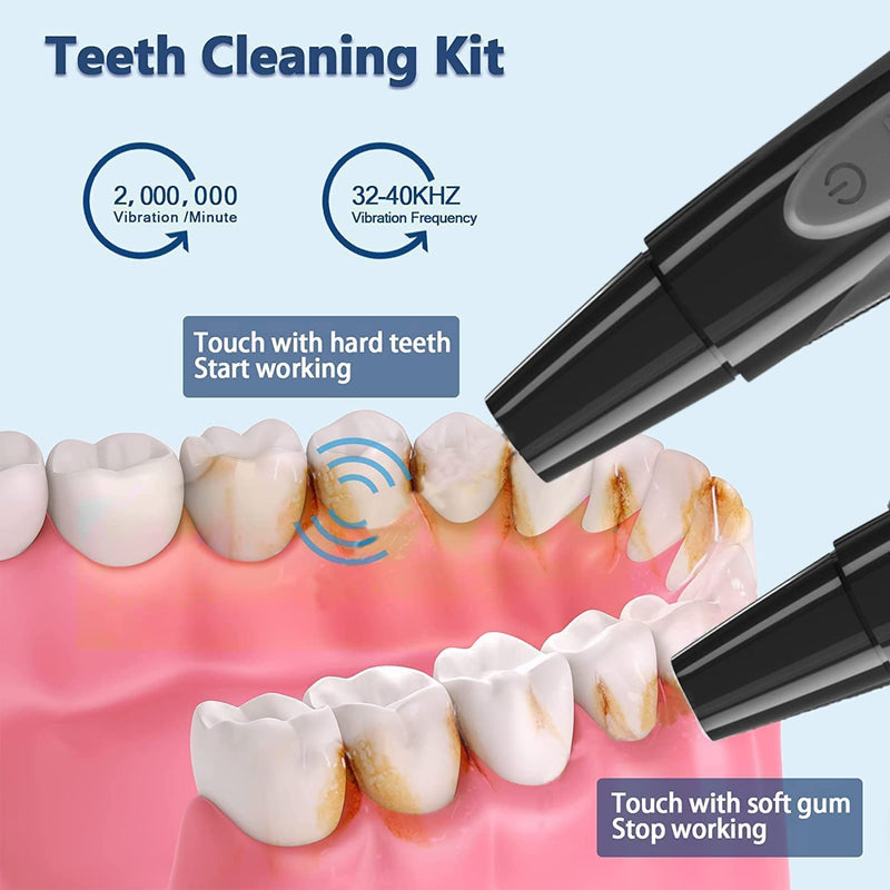 Tooth Cleaner Ultrasonic with 5 Working Modes,Teeth Cleaning Kits No Need Water Flosser with for Removal of Food Residue and Tartar - BeesActive Australia