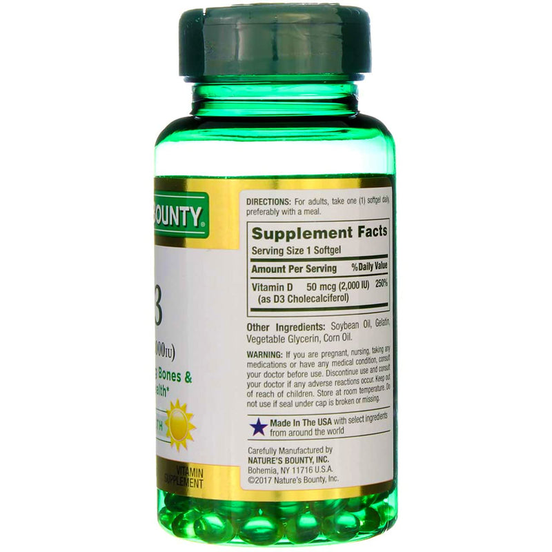 Nature's Bounty Vitamin D3 2000 IU Softgels 150 ea (Pack of 4) - BeesActive Australia