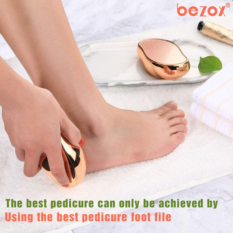 BEZOX 2in1 Nano Glass Foot File for Foot Spa, Home Salon -Highly Effective Callus Remover Wake Up Velvety Feet -High-Density Fine Nano Glass Not Hurt Your Feet, Crystal Foot File for Travel Use Golden - BeesActive Australia