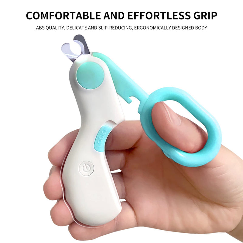 Pet Dog Cat Nail Clippers, Dog Nail Trimmers for Small Animals with LED Lights, Professional Beauty Care Tools, Avoid Excessive Cutting, Suitable for Tiny Dog Cat Rabbit Bird Puppy Kitten Blue - BeesActive Australia