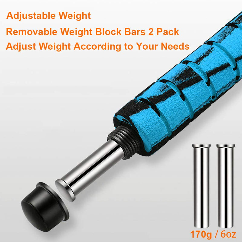 Removable Weights Load Block Bar for Jump Rope Handle Metal Block for Weighted Skipping Rope Heavy Workout Women Men Professional Crossfit Strength Training Cardio Endurance Fitness Exercise 6oz 2Pcs - BeesActive Australia