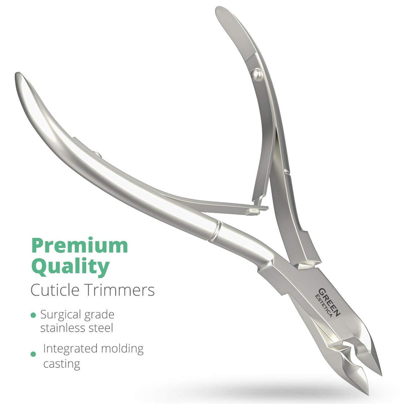 Cuticle Trimmer Professional Stainless Steel Cuticle Cutter with Sharp Blades and Double Spring Cuticle Nippers and Clippers for Nail Care – Pedicure Manicure Nail Tools for Home Spa Salon (Silver) Silver - BeesActive Australia