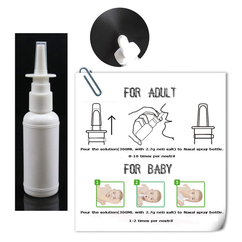 CROING - 40 x Sinus Rinse Mix + 1x Nasal Wash Bottle (300ml)+1 x Spray Bottle (50ml), Nasal Rinse Kit , Neti Pot , Nasal Irrigation - BeesActive Australia